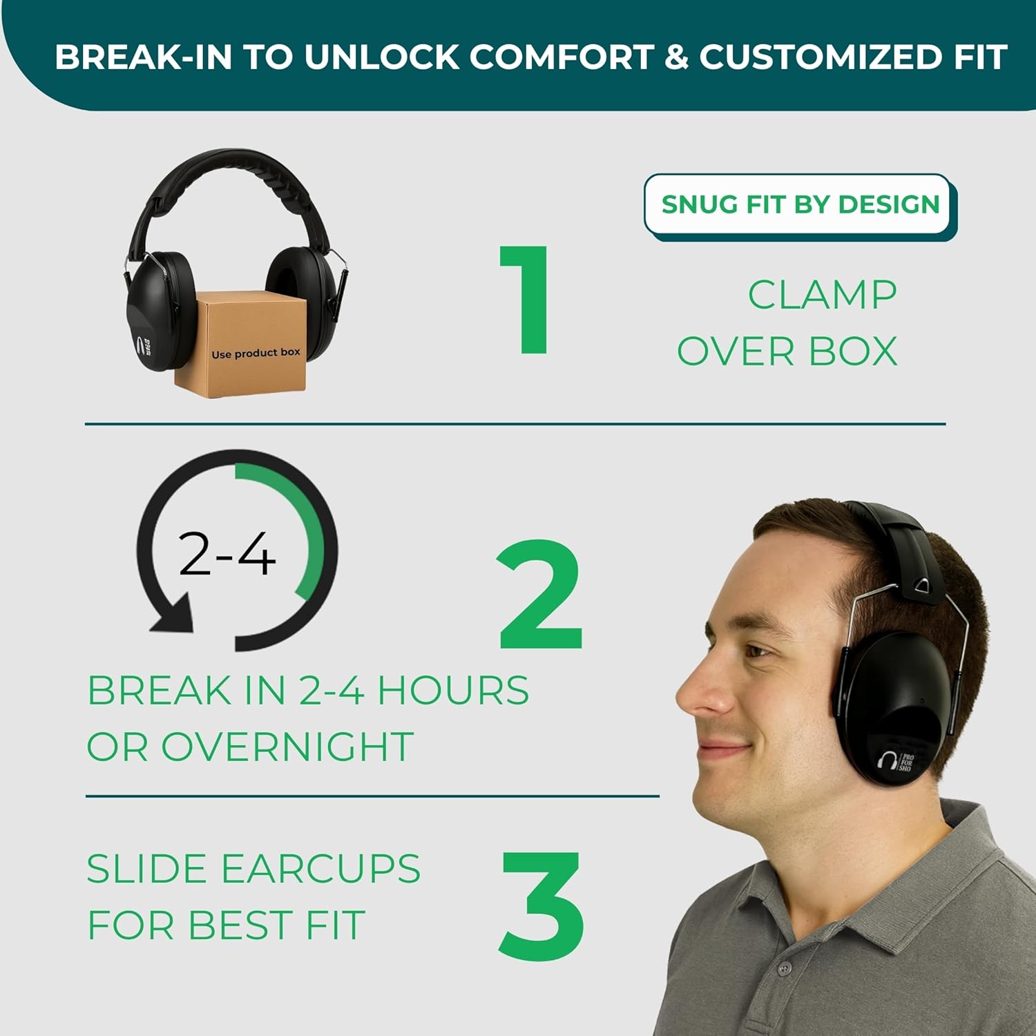 Pro For Sho 34dB NRR Hearing Protection Ear Muffs – Highest NRR Compact Design Ear Protection for Loud Events & Sensory Use - Image 7