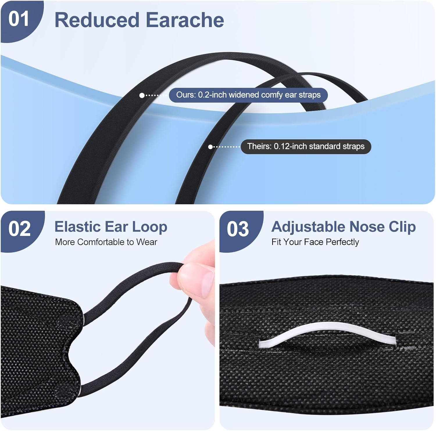 KN95 Face Mask Disposable Adults - 100 Pack 5 Layer Protection Adjustable KN95 Mask Breathable Comfortable Respirator Women Men KN95 Face Mask Individually Wrapped - Image 5
