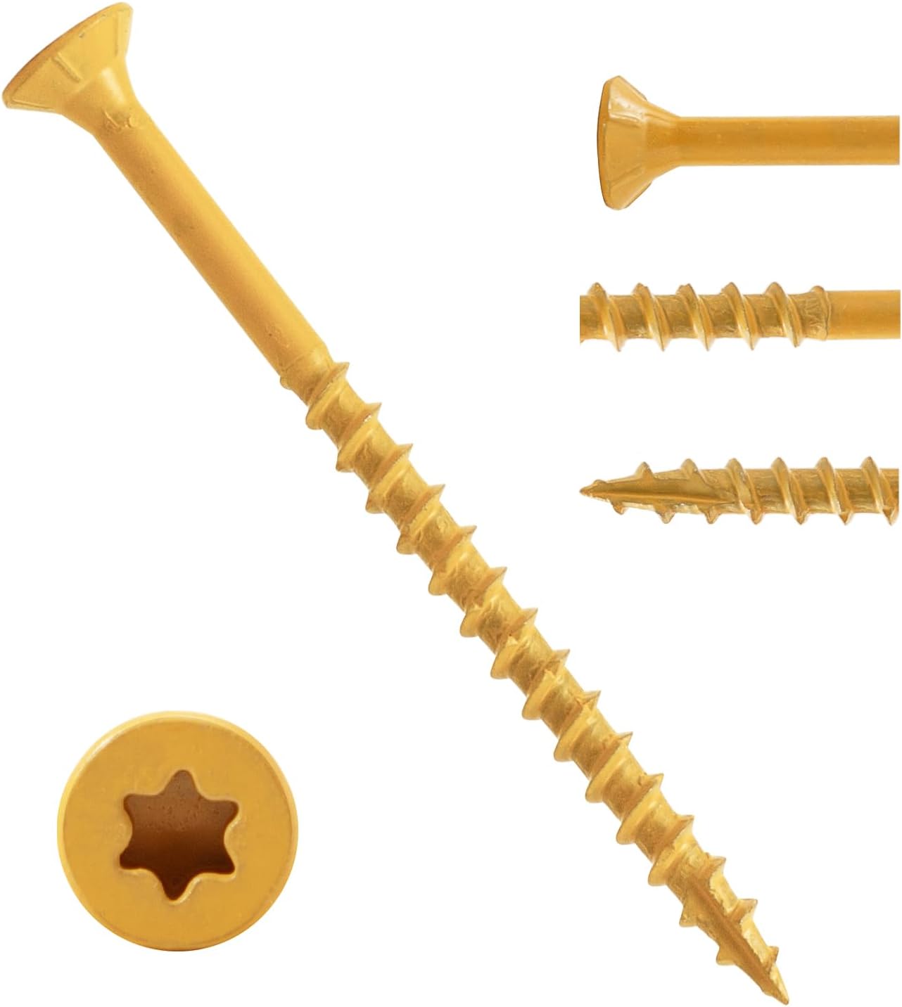 LIONMAX Deck Screws 2-1/2 Inch, Wood Screws #10 x 2-1/2", 300 PCS, Rust Resistant, Exterior Epoxy Coated, Outdoor Decking Screws, Torx/Star Drive Head Deck Screw, T25 Star Bit Included, Tan - Image 9