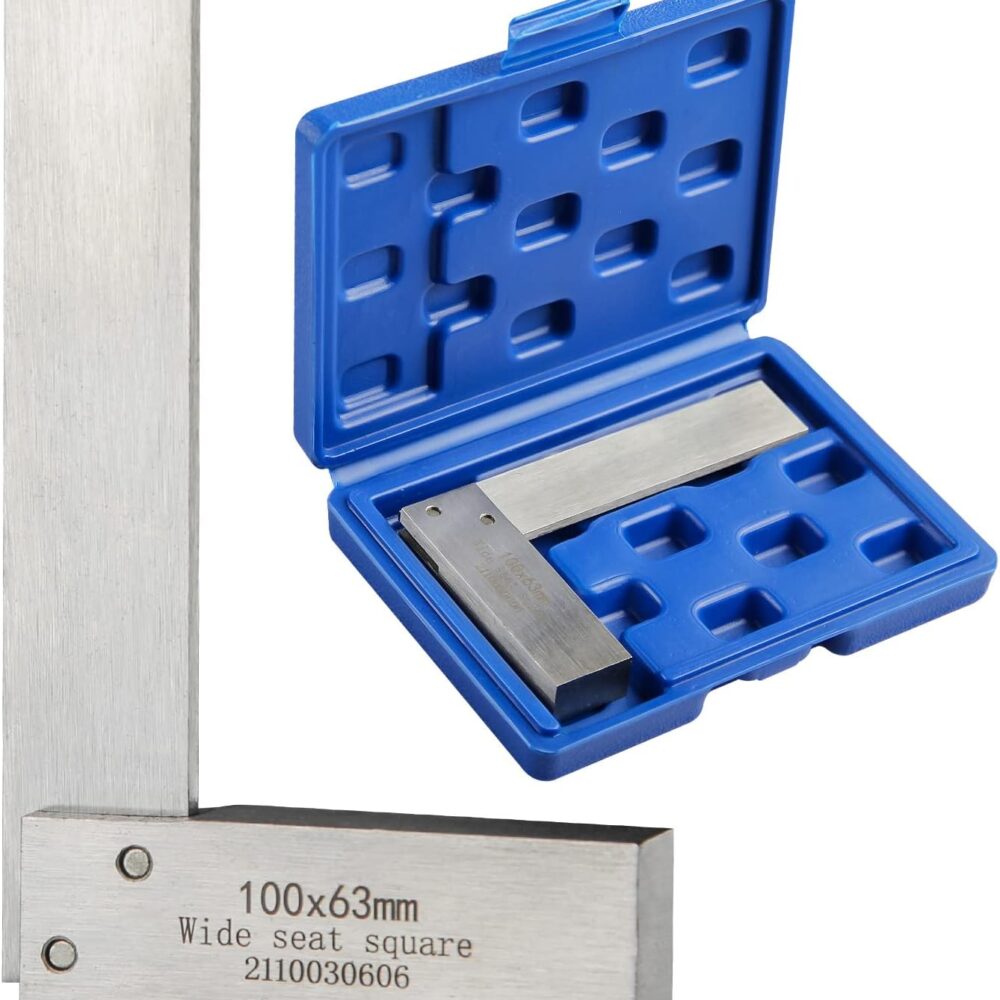 Machinist Square Precision Engineer Wide Seat Square 90 Right Angle Ground Hardened Steel Angle Ruler 4 x 2.5 Inch
